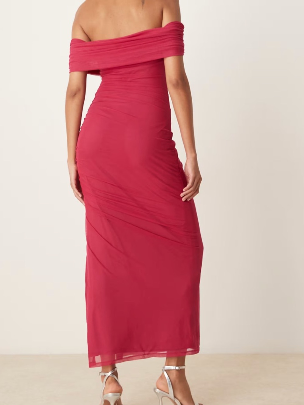 ABERCROMBIE Off-Shoulder Fuchsia Women’s Evening Dress